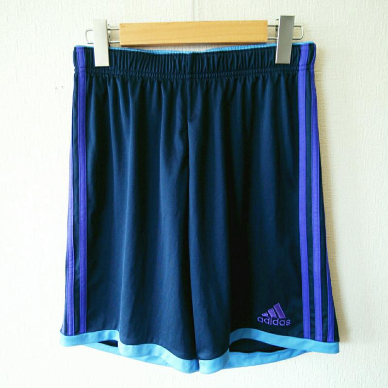 アディダス adidas パンツ ショートパンツ L 無地 X ロゴ、文字 X 刺繍 紺 / ネイビー / レディース USED 古着 中古 10010034