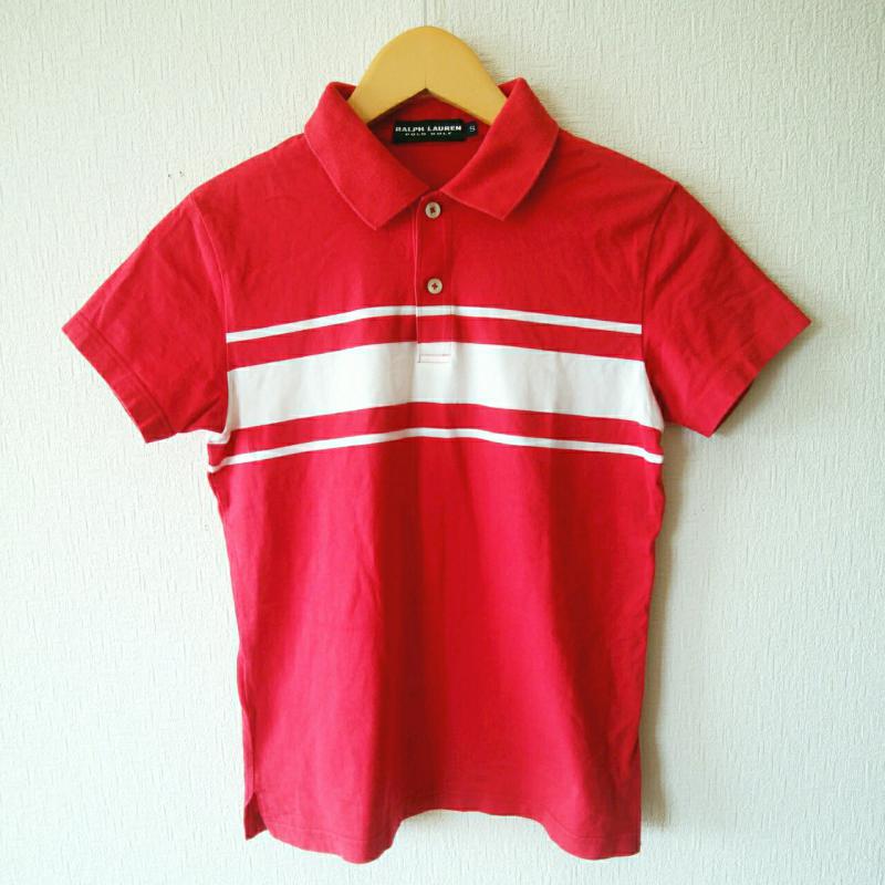 ポロゴルフラルフローレン POLOGOLF ポロシャツ 半袖 S 無地 X ボーダー柄 赤 / レッド / X 白 / ホワイト / メンズ USED 古着 中古 10010049