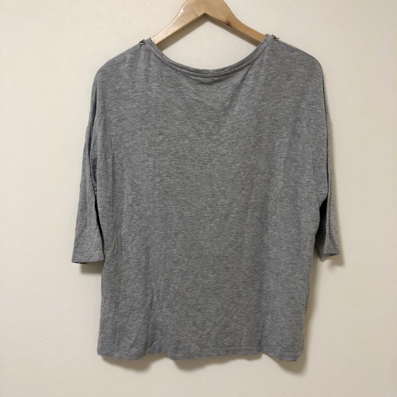 ストラディバリウス stradivarius カットソー 七分袖 L 無地 X 灰 / グレー / X 銀 / シルバー / レディース USED 古着 中古 10010059