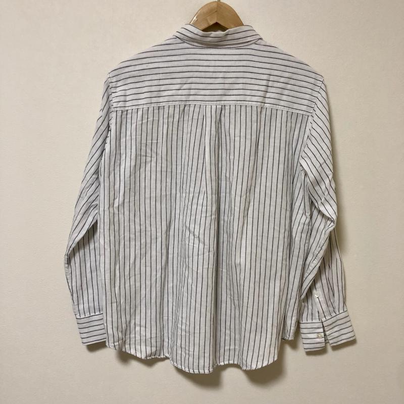 プラステ PLST シャツ、ブラウス 長袖 M ストライプ 白 / ホワイト / X 黒 / ブラック / レディース USED 古着 中古 10010063