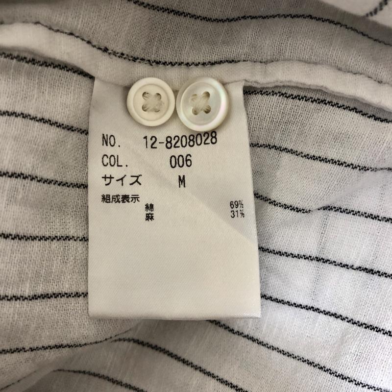 プラステ PLST シャツ、ブラウス 長袖 M ストライプ 白 / ホワイト / X 黒 / ブラック / レディース USED 古着 中古 10010063