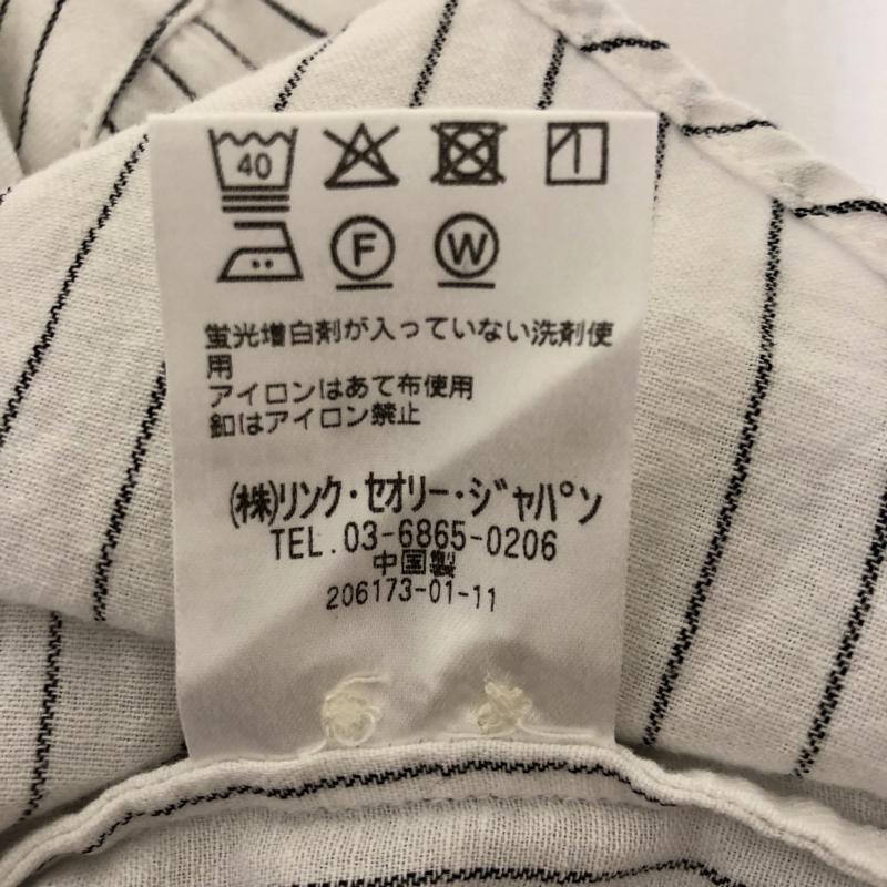 プラステ PLST シャツ、ブラウス 長袖 M ストライプ 白 / ホワイト / X 黒 / ブラック / レディース USED 古着 中古 10010063