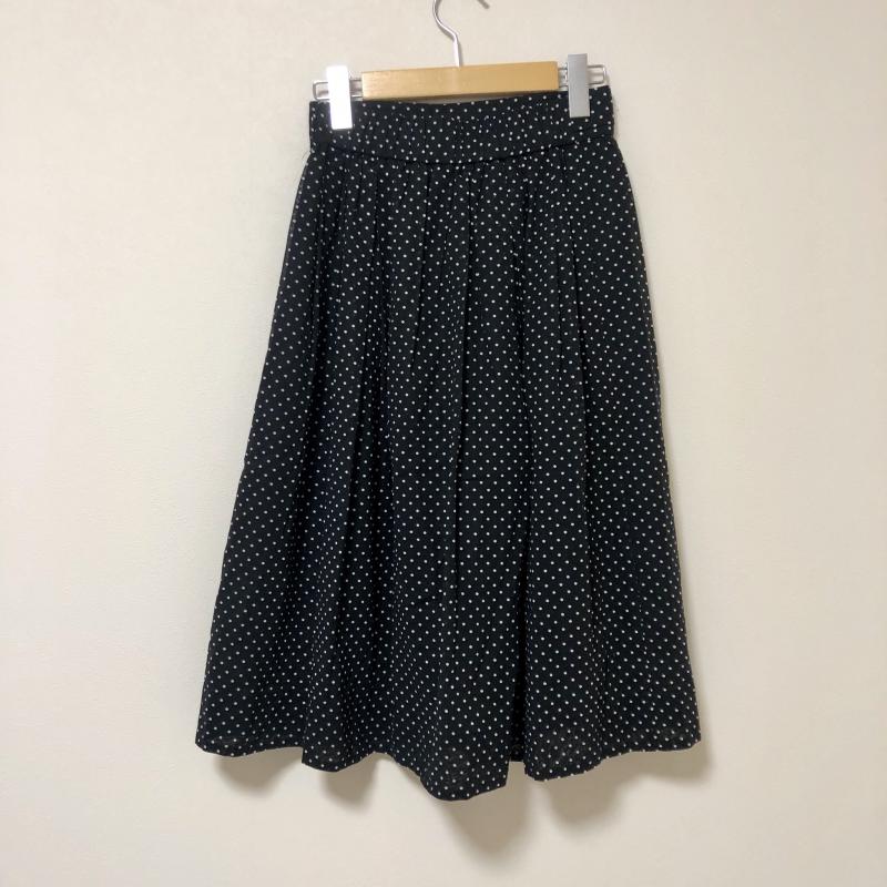 ノーリーズ NOLLEY'S スカート ひざ丈スカート 36 ドット 黒 / ブラック / X 白 / ホワイト / レディース USED 古着 中古 10010067