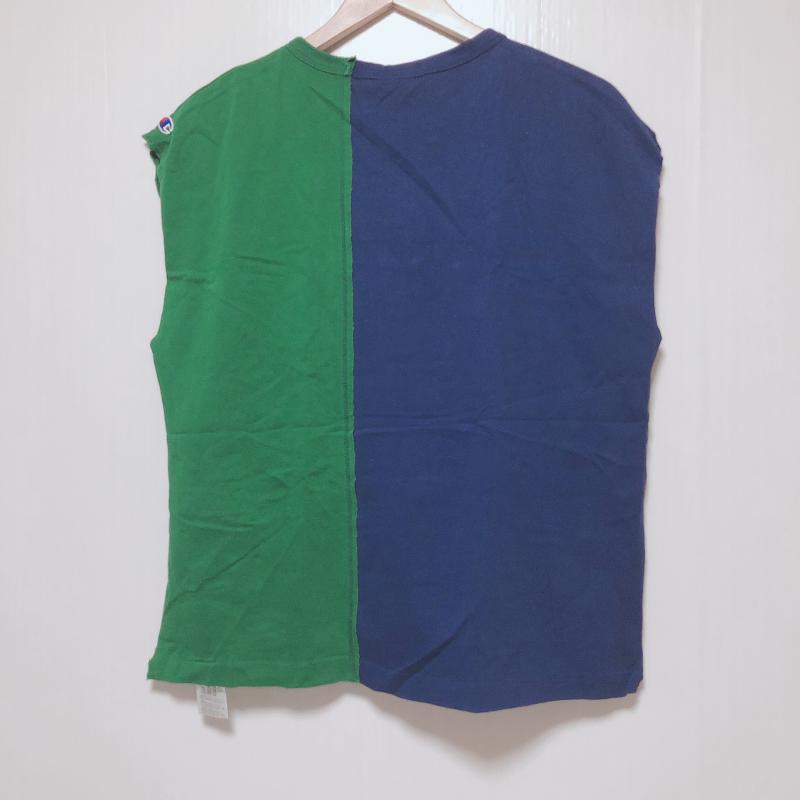 チャンピオン Champion カットソー 半袖 ノースリーブ L 無地 X X ワンポイント 緑 / グリーン / X 紺 / ネイビー / レディース USED 古着 中古 10010115