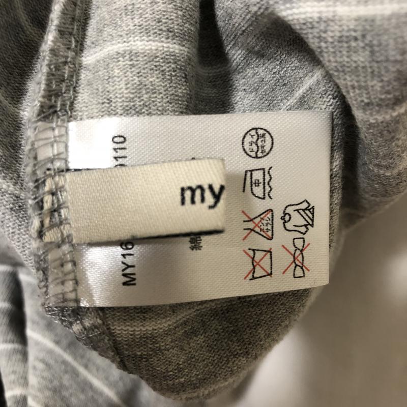 ミスティック mystic カットソー 半袖 ボーダー柄 灰 / グレー / X 白 / ホワイト / レディース USED 古着 中古 10010191