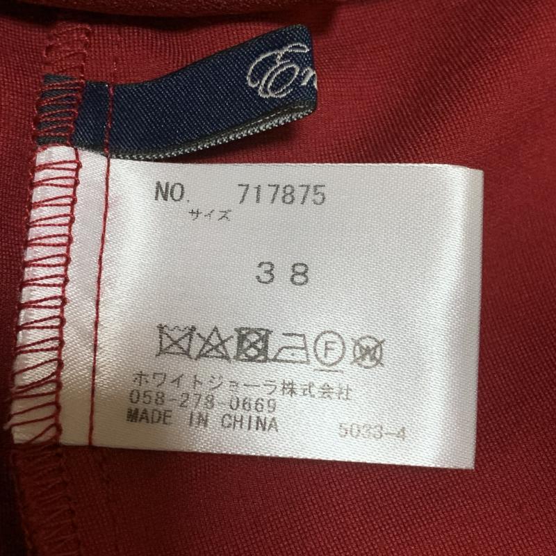 エンネア Ennea シャツ、ブラウス 長袖 袖まくりデザイン 38 無地 赤 / レッド / レディース USED 古着 中古 10010269