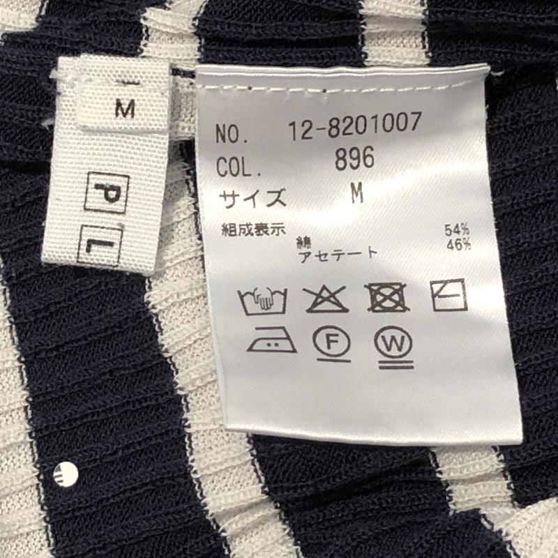 プラステ PLST ニット、セーター 半袖 M ボーダー柄 紺 / ネイビー / X 白 / ホワイト / レディース USED 古着 中古 10010297