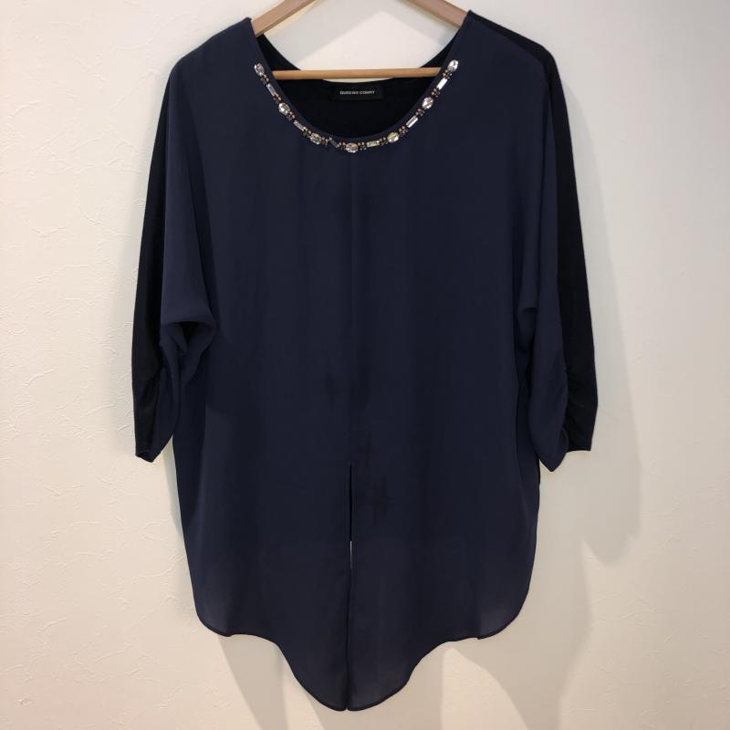 クイーンズコート QUEENS COURT シャツ、ブラウス 長袖 2 無地 紺 / ネイビー / レディース USED 古着 中古 10010309