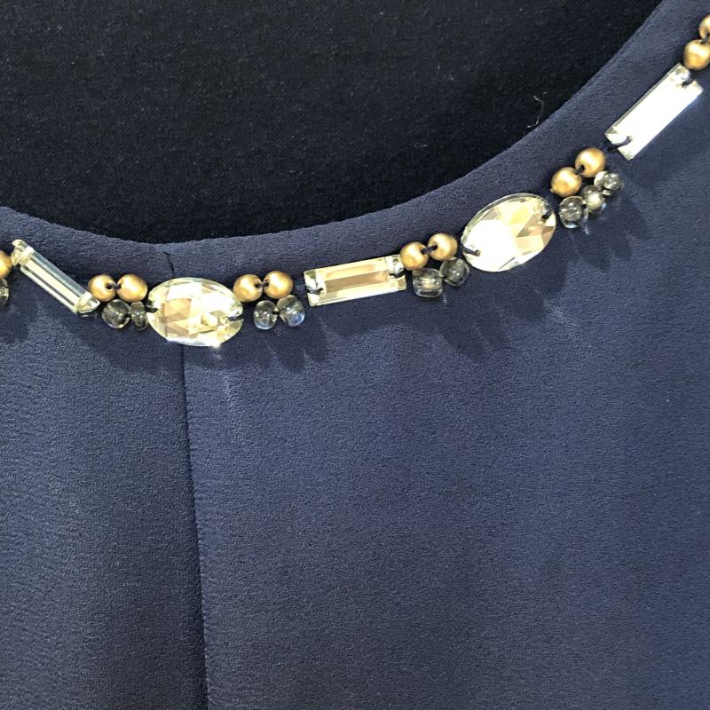 クイーンズコート QUEENS COURT シャツ、ブラウス 長袖 2 無地 紺 / ネイビー / レディース USED 古着 中古 10010309