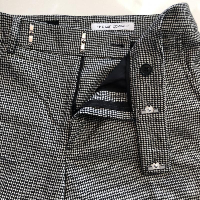 ザスーツカンパニー THE SUIT COMPANY パンツ スラックス 38 千鳥格子 白 / ホワイト / X 黒 / ブラック / レディース USED 古着 中古 10010325