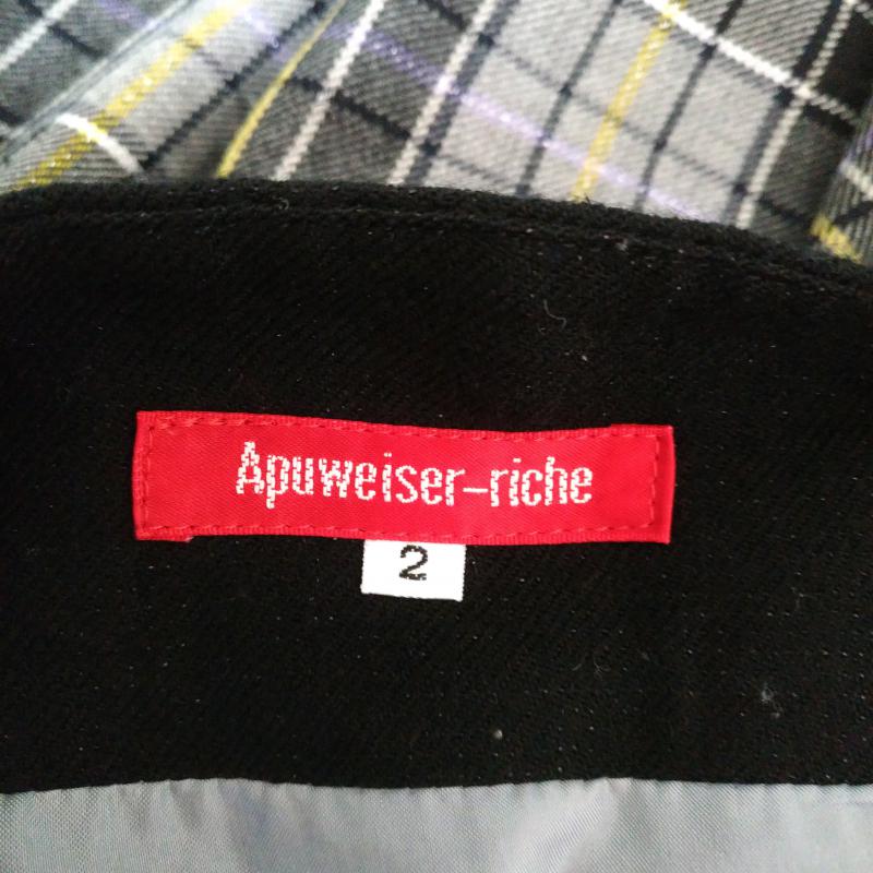 アプワイザー・リッシェ Apuweiser-riche スカート ミニスカート 2 無地 X チェック 黒 / ブラック / X 白 / ホワイト / X 黄 / イエロー / X 紫 / パープル / レディース USED 古着 中古 10010375