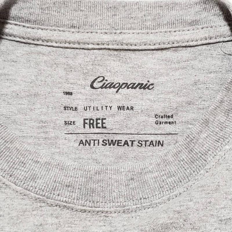 チャオパニック CIAOPANIC Tシャツ 半袖 FREE 無地 灰 / グレー / レディース USED 古着 中古 10010383