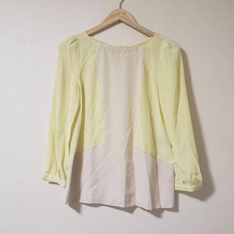 ボディードレッシングデラックス BODY DRESSING Deluxe シャツ、ブラウス 長袖 38 無地 白 / ホワイト / X 黄 / イエロー / レディース USED 古着 中古 10010394