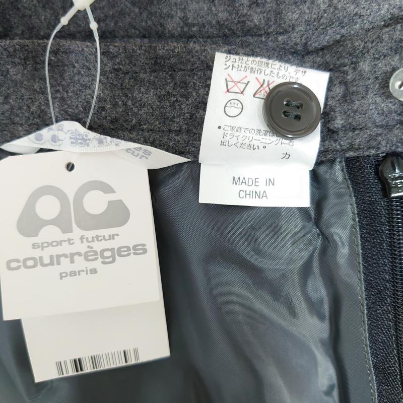 クレージュ courreges スカート ひざ丈スカート 無地 X 刺繍 X ロゴ、文字 灰 / グレー / レディース USED 古着 中古 10010433