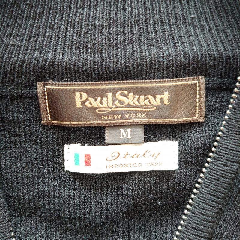 ポールスチュアート PAUL STUART トップス トップス ジップ付きニット M 無地 黒 / ブラック / メンズ USED 古着 中古 10010451