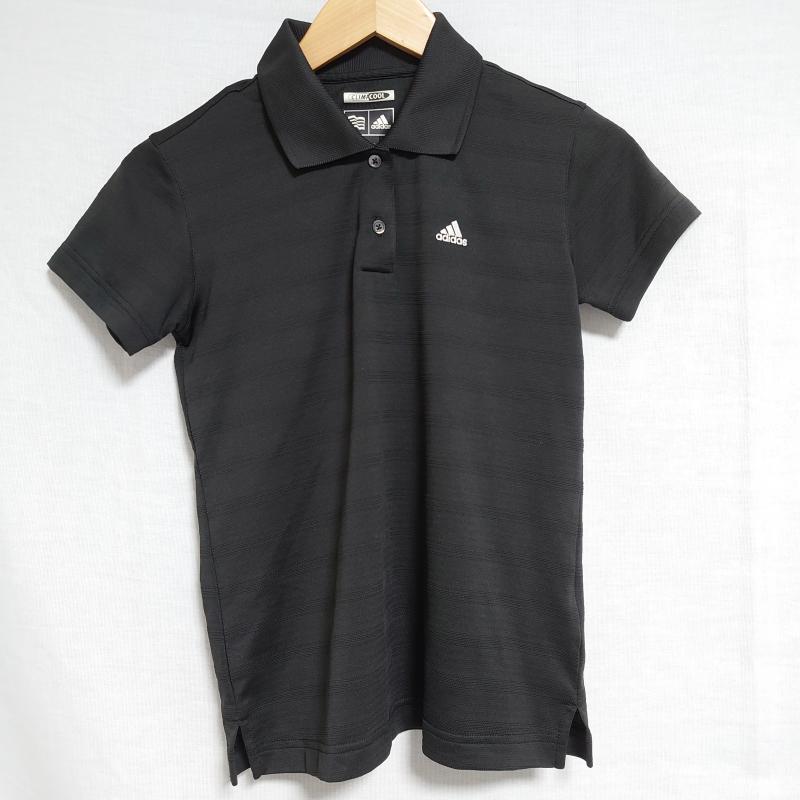 アディダス adidas ポロシャツ 半袖 XS 無地 X ワンポイント 黒 / ブラック / X 白 / ホワイト / メンズ USED 古着 中古 10010462
