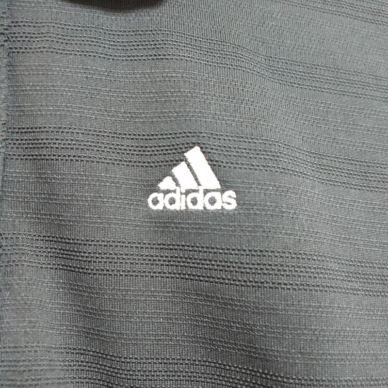 アディダス adidas ポロシャツ 半袖 XS 無地 X ワンポイント 黒 / ブラック / X 白 / ホワイト / メンズ USED 古着 中古 10010462