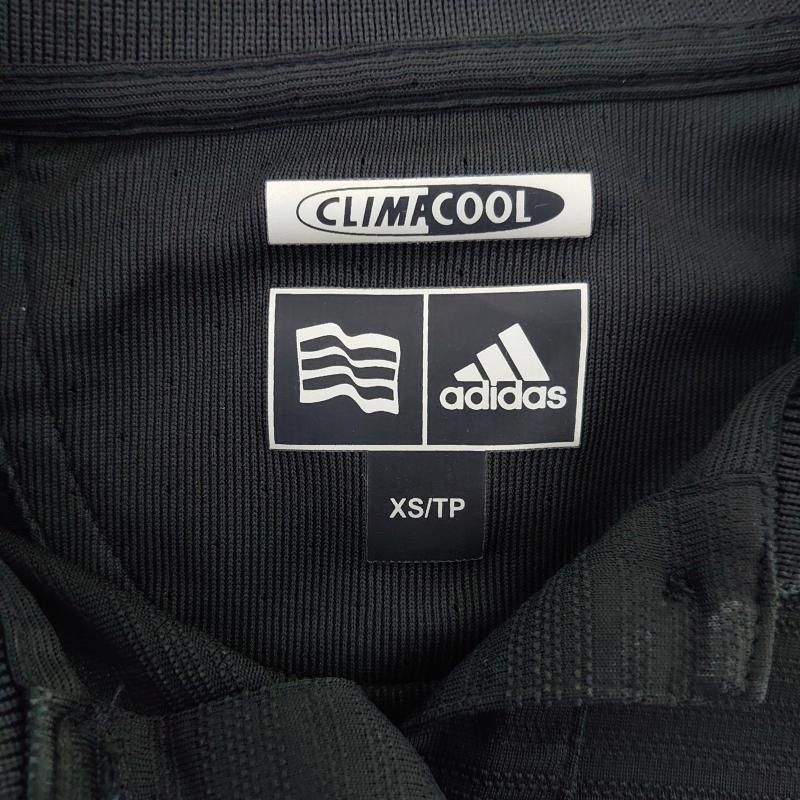 アディダス adidas ポロシャツ 半袖 XS 無地 X ワンポイント 黒 / ブラック / X 白 / ホワイト / メンズ USED 古着 中古 10010462