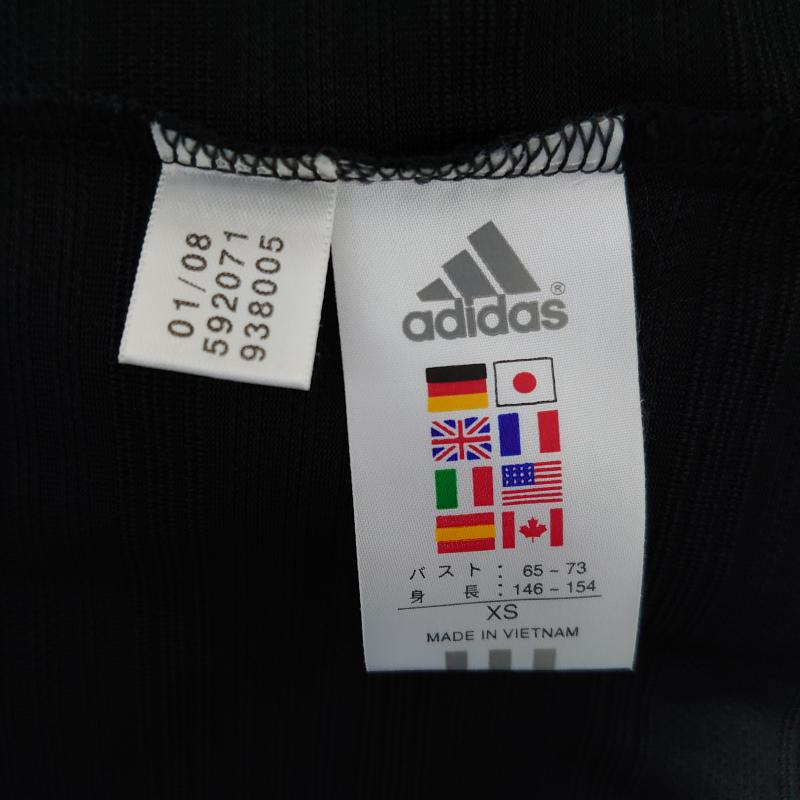 アディダス adidas ポロシャツ 半袖 XS 無地 X ワンポイント 黒 / ブラック / X 白 / ホワイト / メンズ USED 古着 中古 10010462