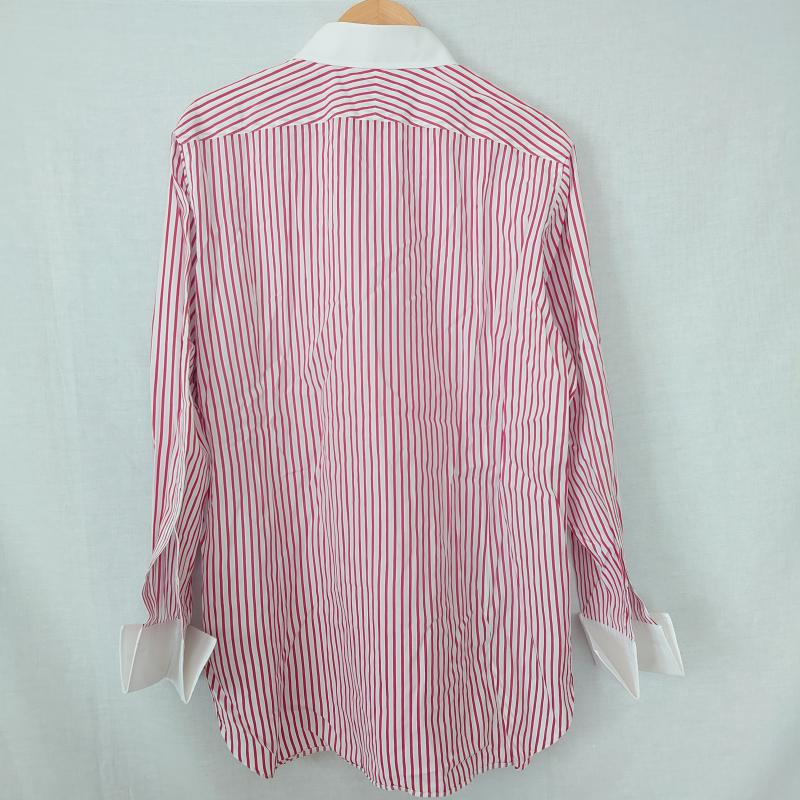 バーバリーロンドン Burberry London シャツ、ブラウス 長袖 LL ストライプ 白 / ホワイト / X 赤 / レッド / メンズ USED 古着 中古 10010479