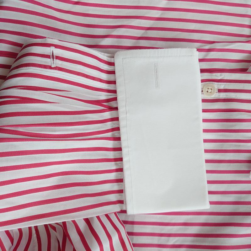 バーバリーロンドン Burberry London シャツ、ブラウス 長袖 LL ストライプ 白 / ホワイト / X 赤 / レッド / メンズ USED 古着 中古 10010479