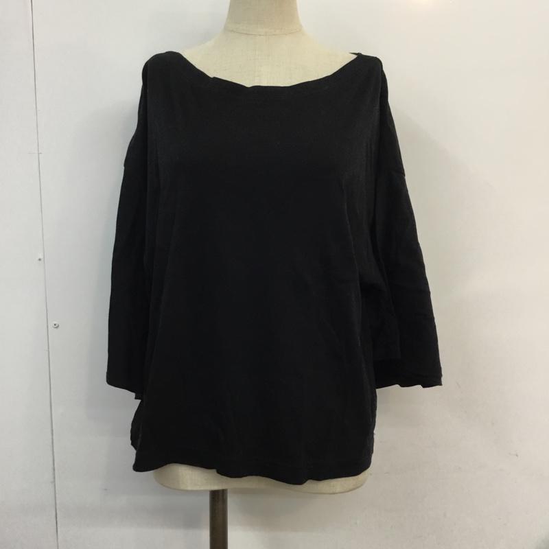 ジーナシス JEANASIS カットソー 七分袖 FREE 黒 / ブラック / レディース USED 古着 中古 10010485