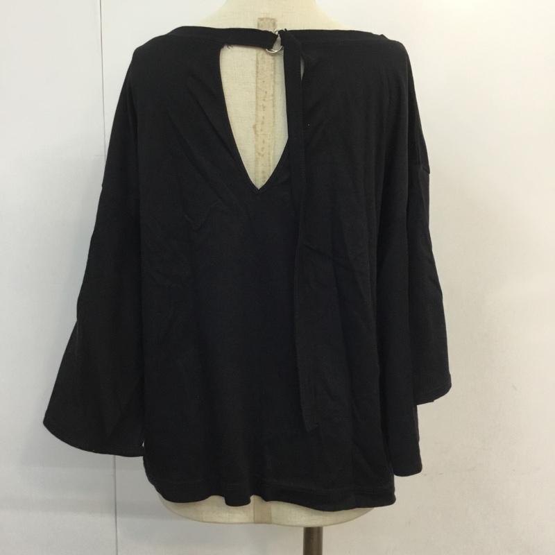 ジーナシス JEANASIS カットソー 七分袖 FREE 黒 / ブラック / レディース USED 古着 中古 10010485