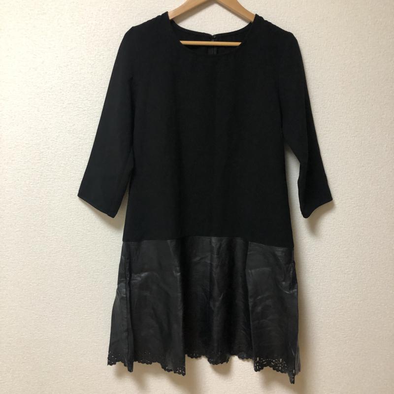 オットー OTTO ワンピース ミニスカート M 無地 X 花柄 黒 / ブラック / レディース USED 古着 中古 10010501