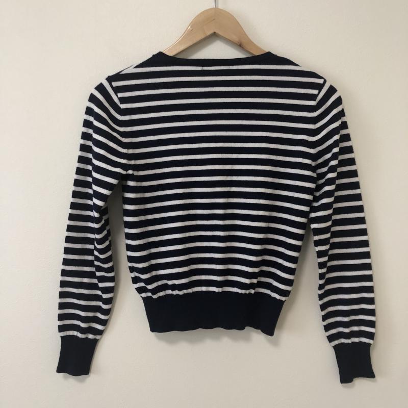 ナチュラルビューティーベーシック NATURAL BEAUTY BASIC カーディガン 長袖 M ボーダー柄 紺 / ネイビー / X 白 / ホワイト / レディース USED 古着 中古 10010532