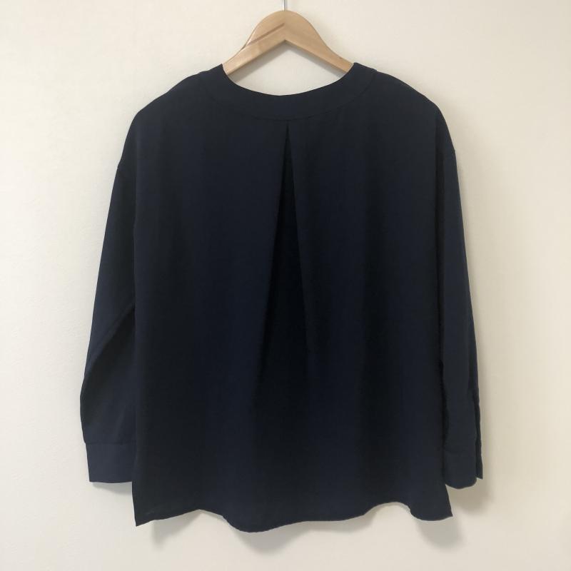 ナチュラルビューティーベーシック NATURAL BEAUTY BASIC カットソー 長袖 S 無地 紺 / ネイビー / レディース USED 古着 中古 10010534