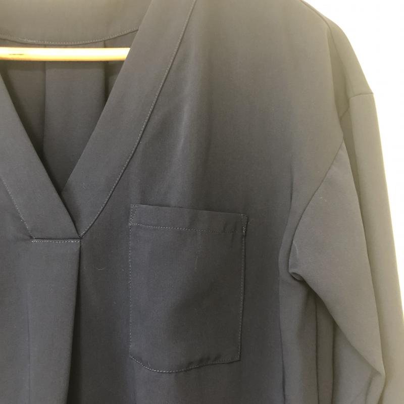 ナチュラルビューティーベーシック NATURAL BEAUTY BASIC カットソー 長袖 S 無地 紺 / ネイビー / レディース USED 古着 中古 10010534