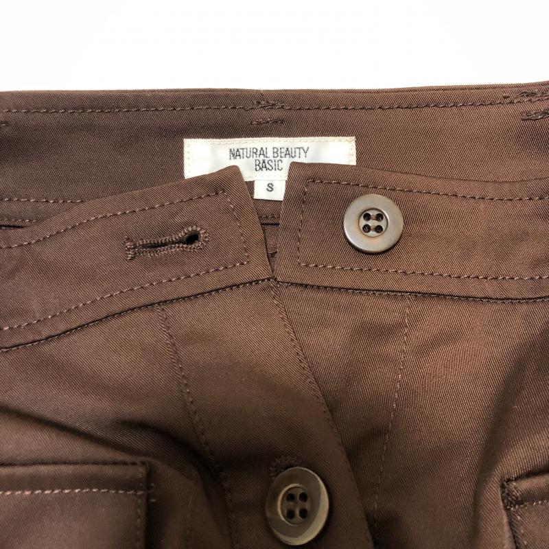 ナチュラルビューティーベーシック NATURAL BEAUTY BASIC スカート ひざ丈スカート S 無地 茶 / ブラウン / レディース USED 古着 中古 10010561