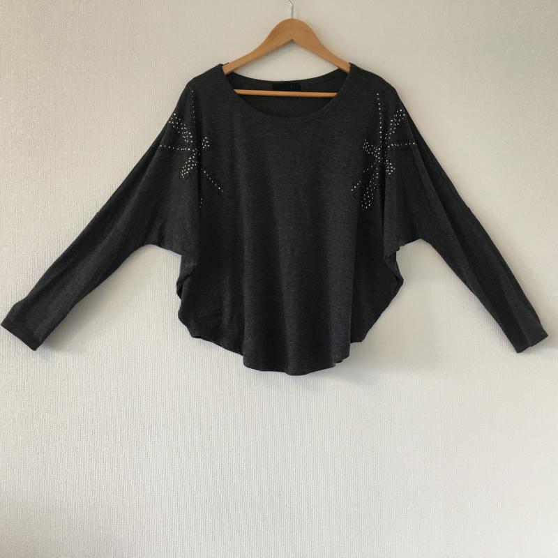 ジーナシス JEANASIS カットソー 長袖 FREE 無地 灰 / グレー / レディース USED 古着 中古 10010656