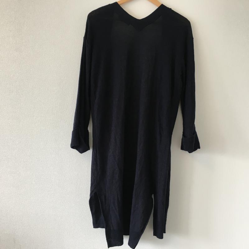 ジーナシス JEANASIS カーディガン 長袖 FREE 無地 紺 / ネイビー / レディース USED 古着 中古 10010682