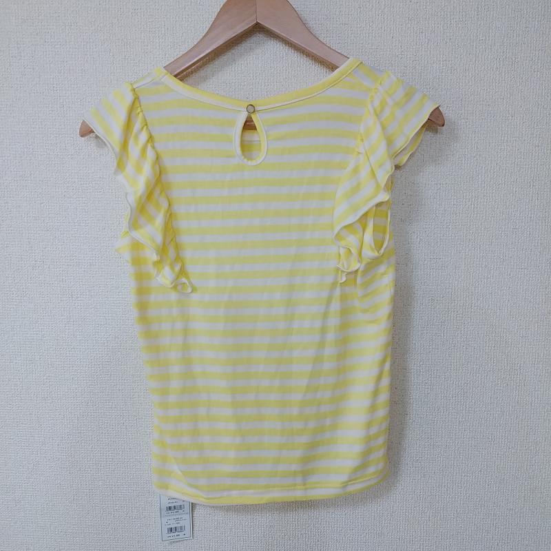 イング INGNI カットソー 半袖 M ボーダー柄 白 / ホワイト / X 黄 / イエロー / レディース USED 古着 中古 10010708