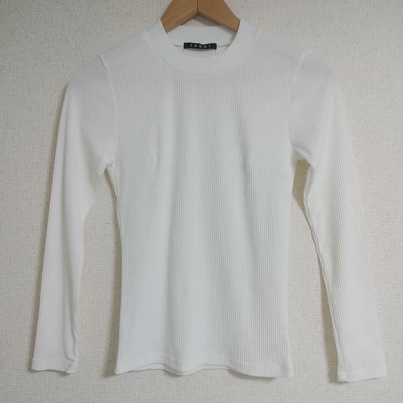 イング INGNI カットソー 長袖 M 無地 白 / ホワイト / レディース USED 古着 中古 10010722