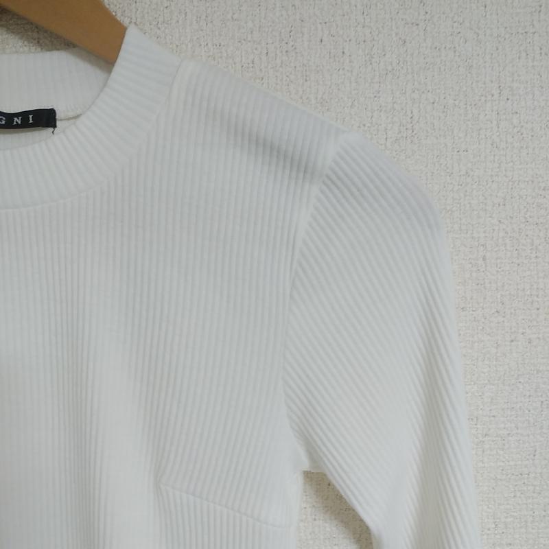イング INGNI カットソー 長袖 M 無地 白 / ホワイト / レディース USED 古着 中古 10010722