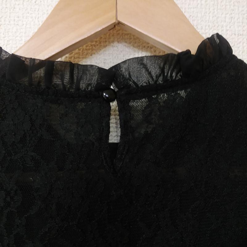 イング INGNI カットソー 半袖 M 無地 X 刺繍 X 花柄 黒 / ブラック / レディース USED 古着 中古 10010724