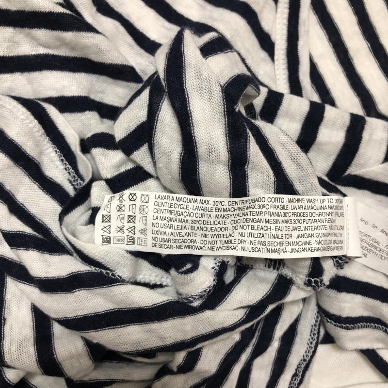 ザラ ZARA カットソー 半袖 M ボーダー柄 白 / ホワイト / X 紺 / ネイビー / レディース USED 古着 中古 10010745