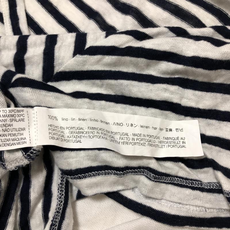 ザラ ZARA カットソー 半袖 M ボーダー柄 白 / ホワイト / X 紺 / ネイビー / レディース USED 古着 中古 10010745