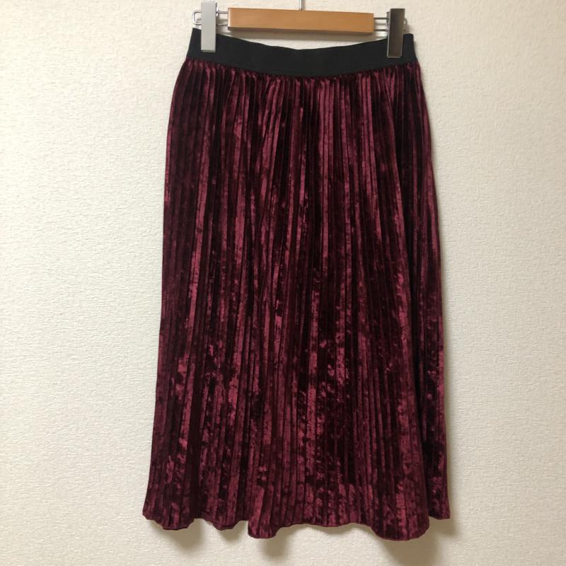 ザラベーシック ZARA BASIC スカート ひざ丈スカート S 無地 黒 / ブラック / X 赤 / レッド / レディース USED 古着 中古 10010769