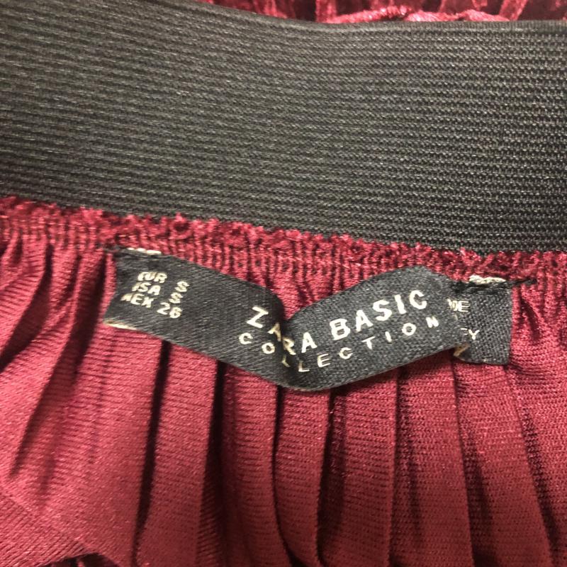 ザラベーシック ZARA BASIC スカート ひざ丈スカート S 無地 黒 / ブラック / X 赤 / レッド / レディース USED 古着 中古 10010769