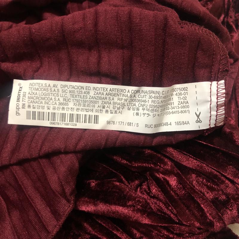 ザラベーシック ZARA BASIC スカート ひざ丈スカート S 無地 黒 / ブラック / X 赤 / レッド / レディース USED 古着 中古 10010769