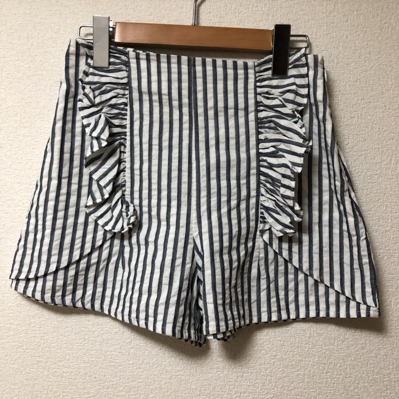 ザラベーシック ZARA BASIC パンツ キュロット S ストライプ 白 / ホワイト / X 紺 / ネイビー / レディース USED 古着 中古 10010772