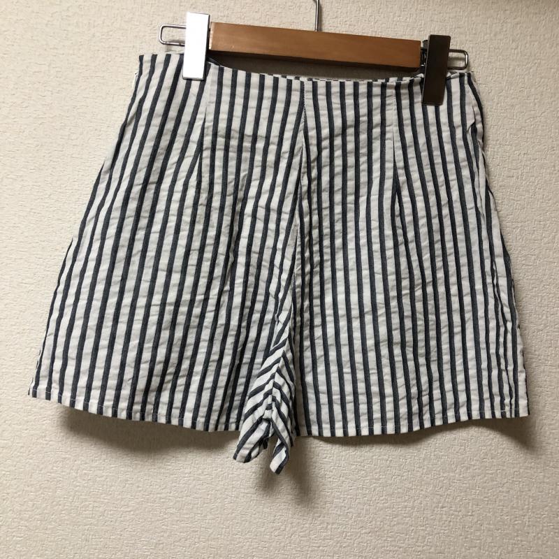 ザラベーシック ZARA BASIC パンツ キュロット S ストライプ 白 / ホワイト / X 紺 / ネイビー / レディース USED 古着 中古 10010772