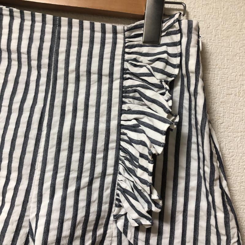 ザラベーシック ZARA BASIC パンツ キュロット S ストライプ 白 / ホワイト / X 紺 / ネイビー / レディース USED 古着 中古 10010772