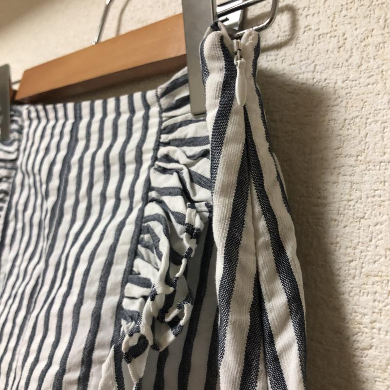 ザラベーシック ZARA BASIC パンツ キュロット S ストライプ 白 / ホワイト / X 紺 / ネイビー / レディース USED 古着 中古 10010772
