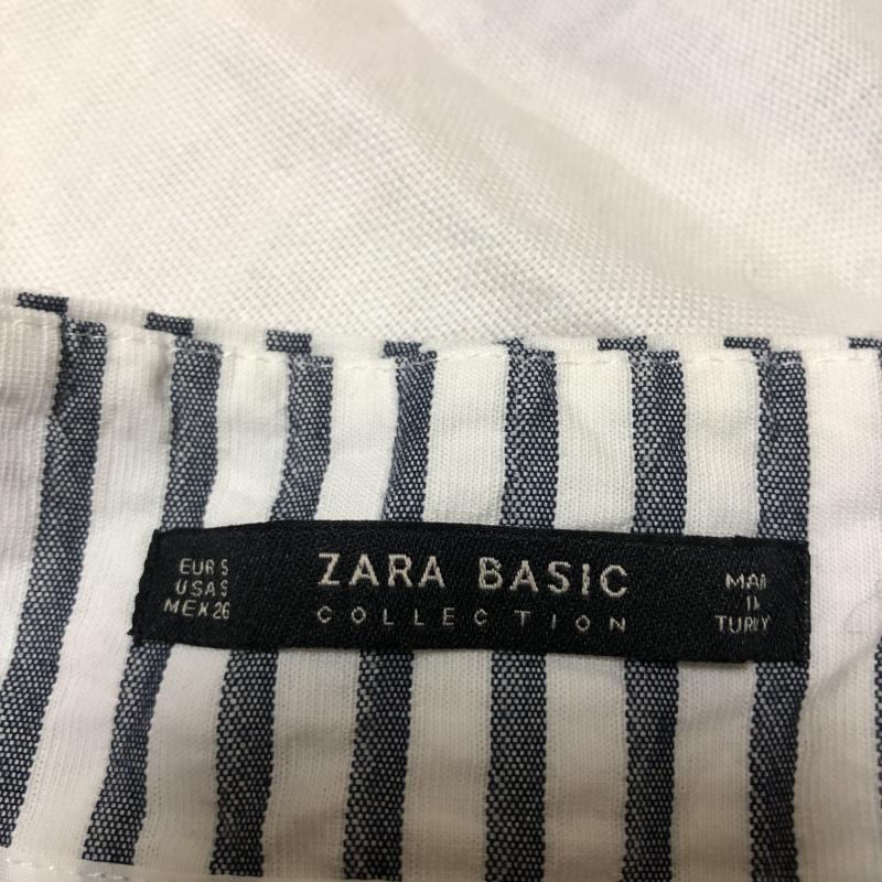 ザラベーシック ZARA BASIC パンツ キュロット S ストライプ 白 / ホワイト / X 紺 / ネイビー / レディース USED 古着 中古 10010772