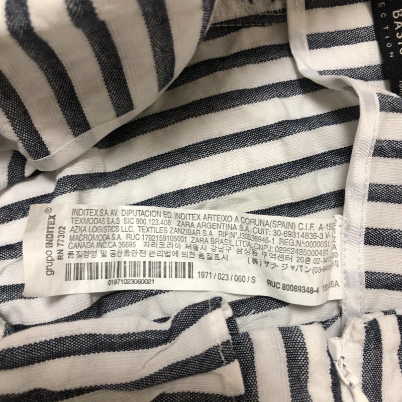 ザラベーシック ZARA BASIC パンツ キュロット S ストライプ 白 / ホワイト / X 紺 / ネイビー / レディース USED 古着 中古 10010772
