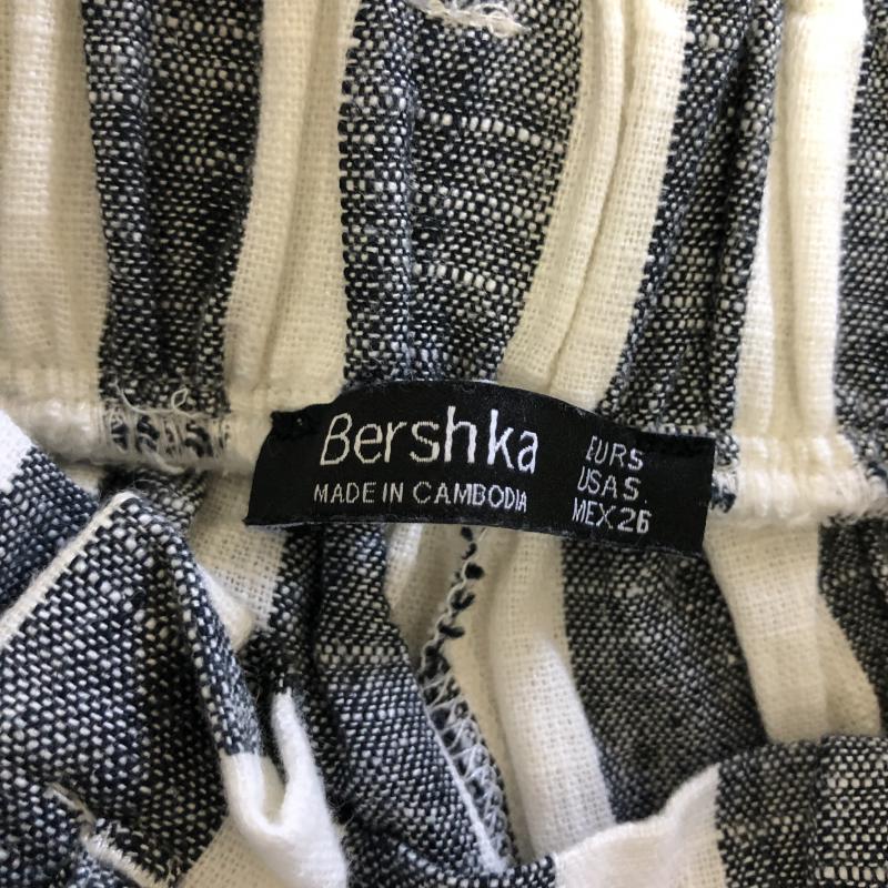 ベルシュカ Bershka パンツ スラックス S ストライプ 白 / ホワイト / X 青 / ブルー / レディース USED 古着 中古 10010787